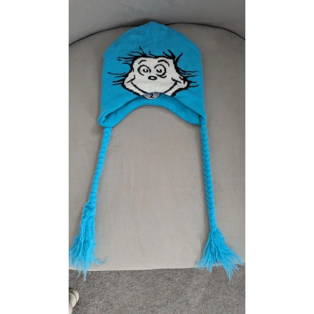 Dr. Seuss Thing 1 & Thing 2 Reversible‎ Knit Kids Blue Hat Classroom Prop